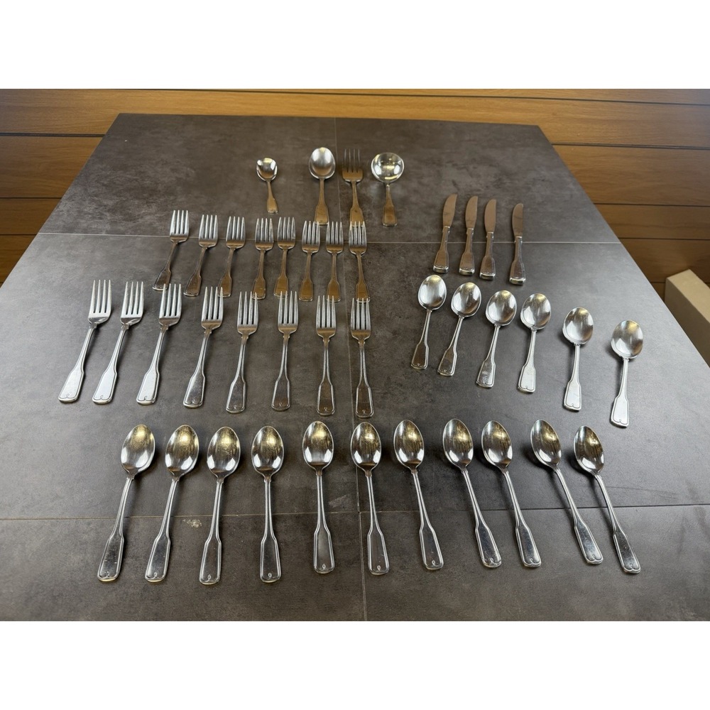 VTG Northland Stainless Japan 41 Pc FLatware Set Geometric Scroll